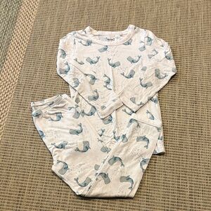 Coccoli Whale Print Pajama Set 4T